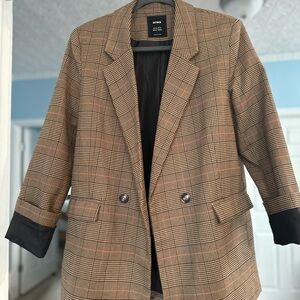 Brown Plaid Blazer